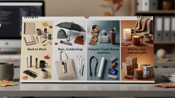 Objets publicitaires d'automne : le calendrier des temps forts B2B