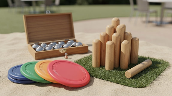 Frisbee, molkky et petanque pour animer un evenement exterieur