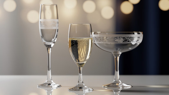 OBG.PUB - Flute et coupe a champagne gravees : le verre des remises de prix Flute et coupe a champagne gravees : le verre des remises de prix