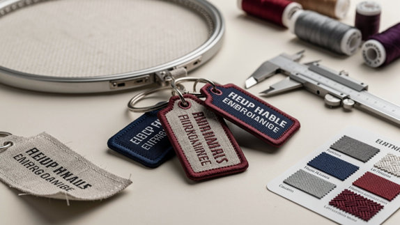 Porte-cles brode recto-verso : le savoir-faire textile