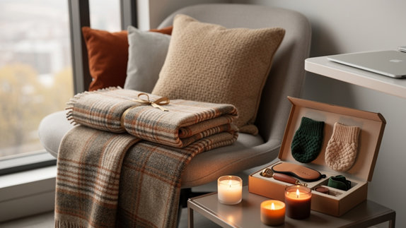 Le cocooning s'invite au bureau : plaids, bougies et cadeaux reconfort