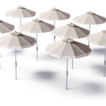 Parasol de plage publicitaire personnalisé avec logo pour entreprise et communication estivale