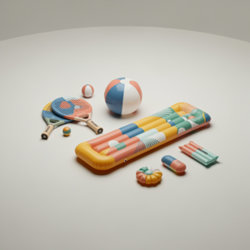 Objets de plage publicitaires gonflables et pliables en PVC, néoprène et matières recyclées
