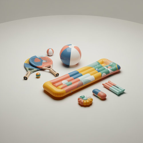 Objets de plage publicitaires gonflables et pliables en PVC, néoprène et matières recyclées