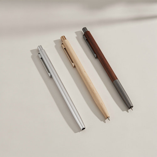 Stylos sans encre publicitaires à pointe métallique en aluminium, métal et bois