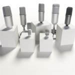 Microphone publicitaire personnalisé avec logo pour entreprise et communication professionnelle