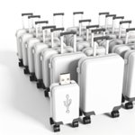 Trolleys valise USB publicitaire personnalisé avec logo pour entreprise et communication