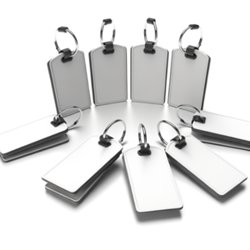 Étiquette bagage publicitaire personnalisée avec logo pour entreprise et voyages professionnels