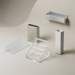 Porte-cartes de visite publicitaires de bureau en acrylique, aluminium, bois et bambou