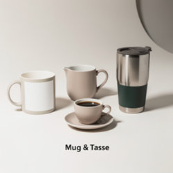 Mug publicitaire personnalisable avec logo entreprise Mugs publicitaires personnalisables en céramique, grès et acier double paroi