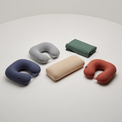 Coussins de voyage publicitaires gonflables, en mousse à mémoire de forme et microbilles