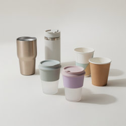 Gobelet publicitaire personnalisable a vos couleurs Gobelets publicitaires reutilisables en polypropylene, isothermes double paroi et carton recyclable