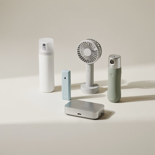 Brumisateur — OBG.PUB Brumisateurs publicitaires rechargeables, à ventilateur, de poche ou à main en plastique et matières recyclées
