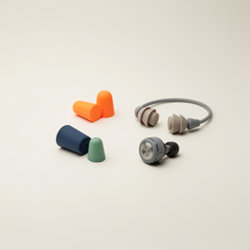 Bouchons d'oreilles publicitaires en mousse et silicone, modèles à arceau, à cordon et filtrants
