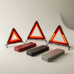 Triangles de signalisation publicitaires homologués avec étui de rangement rigide personnalisable