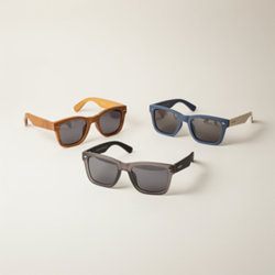 Lunettes de soleil publicitaires personnalisables en bambou, bois, RPET recyclé et plastique