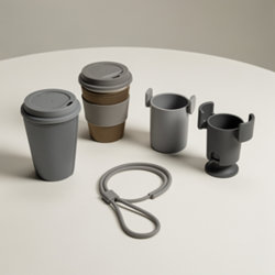 Porte-gobelet publicitaire personnalisable à vos couleurs Porte-gobelets publicitaires en néoprène, silicone et matières recyclées, à cordon ou à pince
