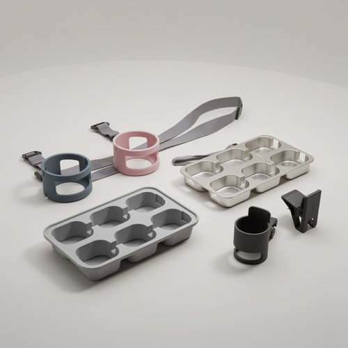 Porte-gobelet — OBG.PUB Porte-gobelets publicitaires à tour de cou en silicone, plateaux rigides et pinces mousqueton