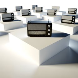 Radio publicitaire personnalisée avec logo pour entreprise et communication professionnelle