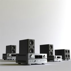 Chaîne hi-fi publicitaire personnalisée avec logo pour entreprise et communication professionnelle