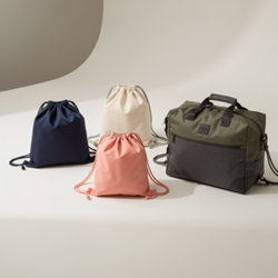 Sacs à cordon publicitaires personnalisables en polyester, coton bio et RPET recyclé
