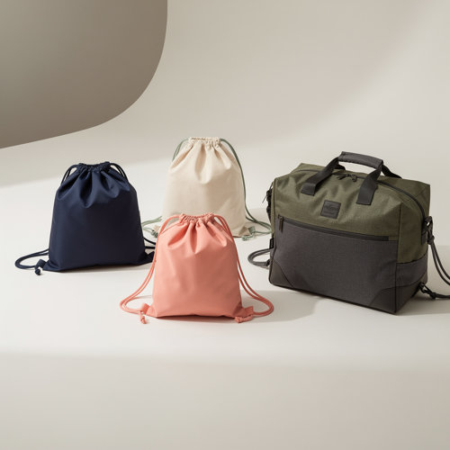 Sacs à cordon publicitaires personnalisables en polyester, coton bio et RPET recyclé