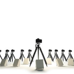 Trépied appareil photo publicitaire personnalisé avec logo pour entreprise et événements