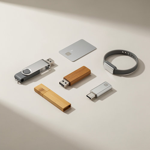 Clés USB publicitaires personnalisables en métal, bois, bambou, cuir et plastique ABS