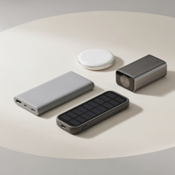 Batterie externe publicitaire personnalisée à vos couleurs Batteries externes publicitaires en aluminium anodisé, ABS, bambou, liège et plastiques recyclés