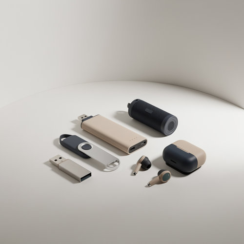 Objets high-tech publicitaires personnalisables en métal, bambou, plastique et silicone
