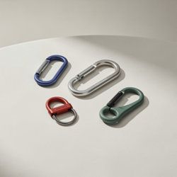 Mousquetons publicitaires accessoires en aluminium anodisé, acier et zamak, formes ovale et en D