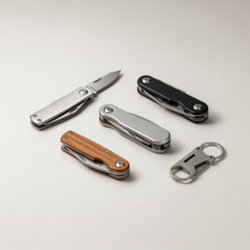 Couteaux suisses publicitaires multifonctions en inox, ABS, aluminium et bois