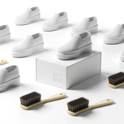 Brosse à chaussures publicitaire personnalisée avec logo pour entreprise et communication