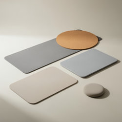 Tapis de souris publicitaires personnalisables en RPET recyclé, liège, mousse EVA et PVC