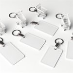 Porte-clés jeton de caddie publicitaire personnalisé avec logo pour entreprise et communication