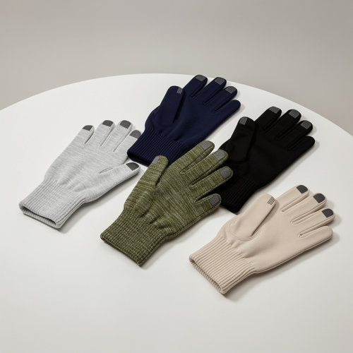 Gants tactiles publicitaires à embouts conducteurs en acrylique, polyester et RPET recyclé