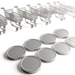 Jeton de caddie en métal publicitaire personnalisé avec logo pour entreprise et communication