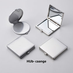Miroirs de poche publicitaires ronds, carrés et slim en aluminium, métal et polyéthylène