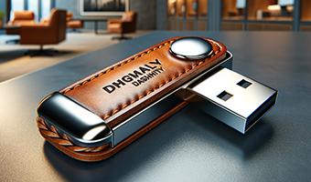 Clés USB en cuir publicitaires OBG PUB - Clés USB en cuir publicitaires