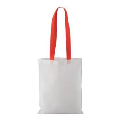 OBG.PUB - Sac shopping non tissé avec anses colorées Rampla Rouge Sac shopping non tissé avec anses colorées Rampla Rouge