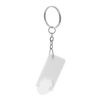 Porte-clés/jeton en plastique solide Beska Blanc