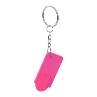 Porte-clés/jeton en plastique solide Beska Fushia