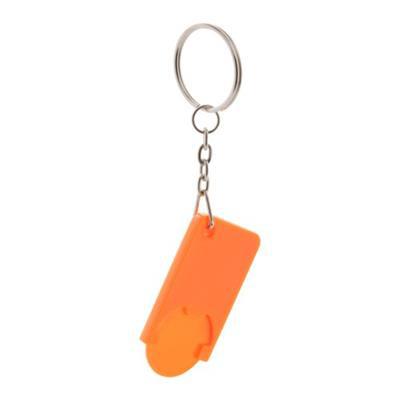 Porte-clés/jeton en plastique solide Beska Orange
