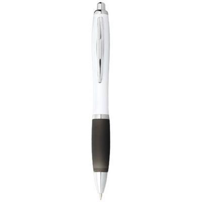 OBG PUB - Stylo bille avec corps blanc et grip coloré Kajish Noir Stylo bille avec corps blanc et grip coloré Kajish Noir