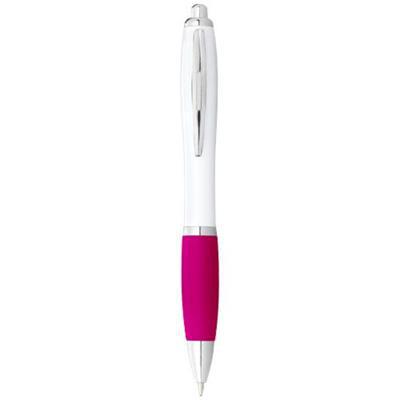 OBG PUB - Stylo bille avec corps blanc et grip coloré Kajish Rose Stylo bille avec corps blanc et grip coloré Kajish Rose