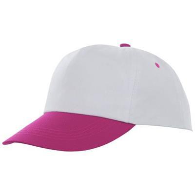Casquette 5 panneaux bicolore en coton Icaras Magenta
