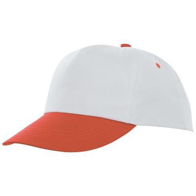Casquette 5 panneaux bicolore en coton Icaras Orange