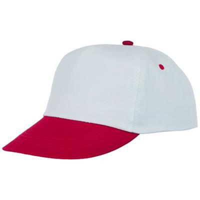 Casquette 5 panneaux bicolore en coton Icaras Rouge