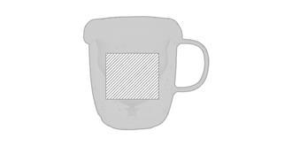 Tasse double paroi en verre borosilicate Foyze - Impression Droite