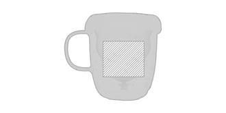 Tasse double paroi en verre borosilicate Foyze - Impression Gauche